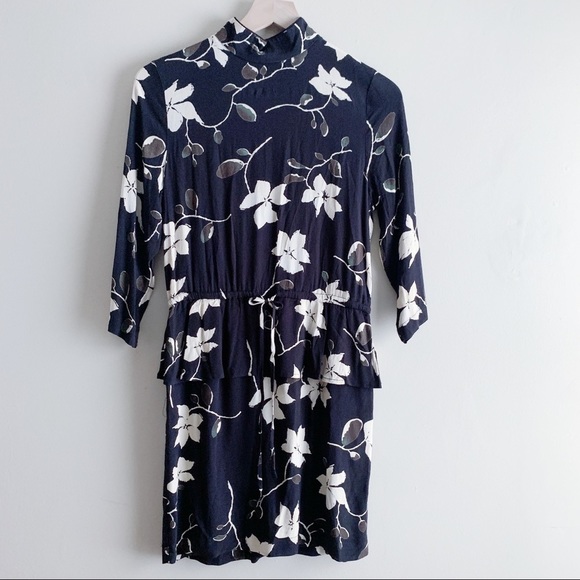 Ganni Rosemont Crepe Cocktail Dress in Black Wild Rose Print, Size 34/XS - Picture 2 of 13